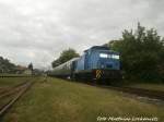 PRESS 346 001 mit 35 1097 beim verlassen des Putbusser Bahnhof´s in Richtung Bergen auf Rgen am 30.5.15