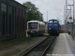 PRESS 346 001 und 650 032-4 im Bergener Bahnhof am 31.5.15