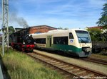 91 134 und 650 032 im Bahnhof Bergen auf Rgen am 22.5.16