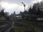 PRESS 650 032 verlsst Putbus in Richtung Bergen auf Rgen am 6.1.18