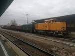 106 756 mit dem Fotogüterzug im Bahnhof Köthen am 2.3.19