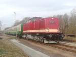 112 565 mit dem Sonderzug im Bahnhof Dessau-Mosigkau am 3.3.19