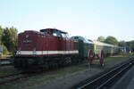 114 703 abgestellt im Bahnhof Putbus am 30.7.21