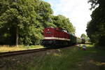 114 703 (203 230) und 86 1744 Mit Ziel Bergen auf Rgen bei der Vorbeifahrt an Neklade am 31.7.21