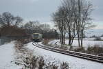 650 032 (650 300) der PRESS kurz vor dem Bahnhof Lauterbach/Rügen am 24.12.21