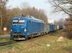 EGP 298 041-6 abfahrbereit mit einen schotterzug beim bahnhof glinde,15.02.23