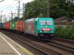 185 612-9 der emons fuhr am 25.06.13 mit einen intermodal durch harburg