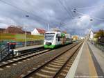 VT 301 der ErfurterBahn (EB) verlsst den Bahnhof Leipzig-Plagwitz in Richtung Gera am 2.11.16