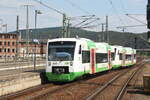 VT 336 mit VT 311 der ErfurterBahn bei der Einfahrt in den Bahnhof Saalfeld (Saale) am 1.6.22