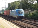 182 912-6 der MWB ist mit einen intermodal am 23.08.13 durch hh-harburg gefahren