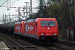 185 631-9 und 185 623-7 der HGK zogen einen tankzug am 24.03.14 durch hh-harburg