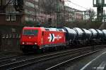 185 605-3 zog einen ganzzug am 24.03.14 durch hh-harburg