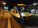 HEX VT 876 mit ziel Halle (Saale) Hbf - HEX VT 801 mit ziel Goslar (Hinter dem VT 876) im Bahnhof Halberstadt am 21.12.14