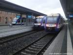 HEX VT 805, VT 808 und VT 8XX im Bahnhof Halberstadt am 30.4.15