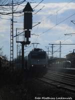 186 139 von ITL musste im Bahnhof Delitzsch unt Bf den ICE den Weg frei machen am 11.2.16