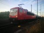 155 078 der LEG mit einem Gterzug beim verlassen der Ausweichstelle Gsen (b Genthin) am 5.7.18