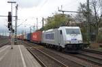 Metrans 386 020 durchfahrt am 27 April 2016 Hamburg-Harburg.