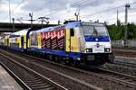 neue werbelok des metronom:146 541-8 auf dem weg nach tostedt,harburg 16.06.17