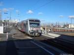 MRB VT 006 aus Elenburg bei der Einfahrt in den Bahnhof Halle Saale Hbf am 14.2.14