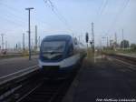 MRB VT 2.09 (Ex OLA VT 0011) mit ziel Geithain beim Verlassen des Bahnhof Leipzig Hbf am 8.9.14