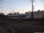 BR 650 (Regioshuttle Typ RS1) der MRB beim verlassen des Bahnhofs Halle (Saale) Hbf in Tichtung Eilenburg am 3.10.14