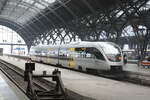 VT 0010 der MRB als RB110 mit Ziel Dbeln Hbf im Bahnhof Leipzig Hbf am 2.5.21