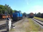 RBB 251 901 und MTEG 293 022-0 im Bahnhof Putbus am 10.6.14RBB 251 901 und MTEG 293 022-0 im Bahnhof Putbus am 10.6.14