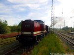 112 703 (203 230) am Zugschluss beim verlassen des Bergener Bahnhofs in Richtung Lauterbach Mole am 22.5.16