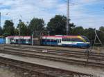 Talent (BR 643) der ODEG abgestellt an der Waschanlage in Schwerin am 13.7.14