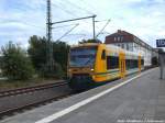 ODEG VT 650.92 beim verlassen des Bahnhofs Schwerin Hbf in Richtung Rehna am 13.7.14