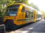 ODEG VT 650.74 im Auftrag der PRESS mit ziel Bergen auf Rgen im Bahnhof Lauterbach Mole am 5.9.14