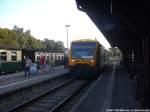 ODEG VT 650.74 im Auftrag der PRESS mit ziel Bergen auf Rgen im Bahnhof Putbus am 5.9.14