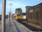 ODEG VT 650.74 im Auftrag der PRESS mit ziel Lauterbach Mole im Bahnhof Bergen auf Rgen am 5.9.14