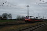 BB / ODEG 4746 052/552 am Abzweig Mukran bei Borchtitz am 28.12.19