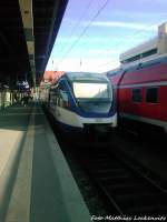 OLA VT 0002 mit Ziel Neustrelitz Hbf im Bahnhof Stralsund hbf am 29.5.12