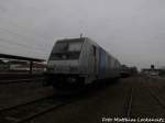 Railpool 185 674 und dahinter die Ausgeschlachteten Loks 232 229 und 232 561 in Delitzsch am 25.1.16