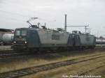 143 911 und 143 079 der RBH im Bahnhof Delitzsch unt Bf am 21.9.15