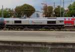 Seitenblick auf Rheincargo DE 672 in Ulm Hbf am 16 September 2023.