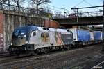 ES 64 U2-023 fuhr mit einen KLV durch hh-harburg,30.03.19