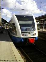 UBB GTW 2/6 mit ziel  Nicht einsteigen  im Bahnhof Stralsund Hbf am 10.6.13