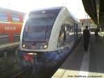 UBB GTW 2/6 mit ziel  Nicht einsteigen  im Bahnhof Stralsund Hbf am 10.6.13