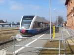 UBB GTW 2/6 mit ziel stralsund Hbf im Bahnhof Barth am 6.3.14