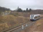 UBB GTW 2/6 unterwegs nach Stralsund Hbf und lässt Barth nun hinter sich am 16.3.14