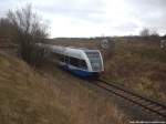 UBB GTW 2/6 unterwegs nach Stralsund Hbf am 16.3.14