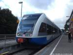 UBB GTW 2/6 mit ziel Swinemnde Centrum im Bahnhof Wolgast am 15.7.14