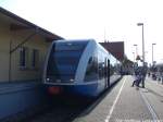 UBB GTW 2/6 mit ziel Peenemnde im Bahnhof Zinnowitz am 25.7.14