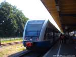 UBB GTW 2/6 mit ziel Swinemnde Centrum (PL) im Bahnhof Seebad Heringsdorf am 25.7.14