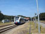 UBB GTW 2/6 beim einfahren in den Bahnhof Seebad Heringsdorf am 25.7.14