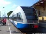 UBB GTW 2/6 mit ziel Peenemnde im Bahnhof Zinnowitz am 26.7.14