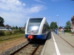 UBB GTW 2/6 mit ziel Stralsund Hbf im Bahnhof Barth am 28.5.16